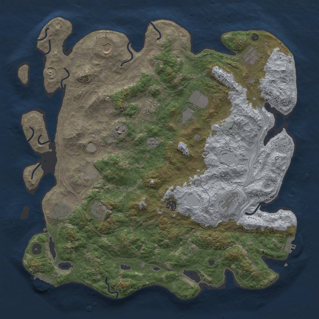 Rust Map: Procedural Map, Size: 4500, Seed: 951300052, 18 Monuments