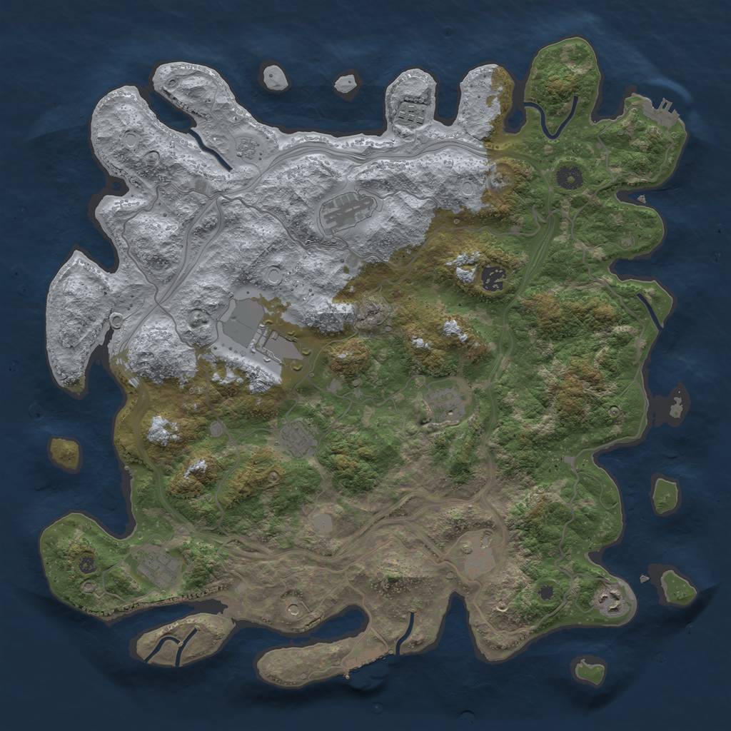 Rust Map: Procedural Map, Size: 4250, Seed: 399789987, 16 Monuments