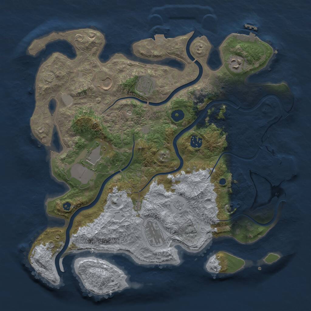 Rust Map: Procedural Map, Size: 3750, Seed: 78456, 13 Monuments