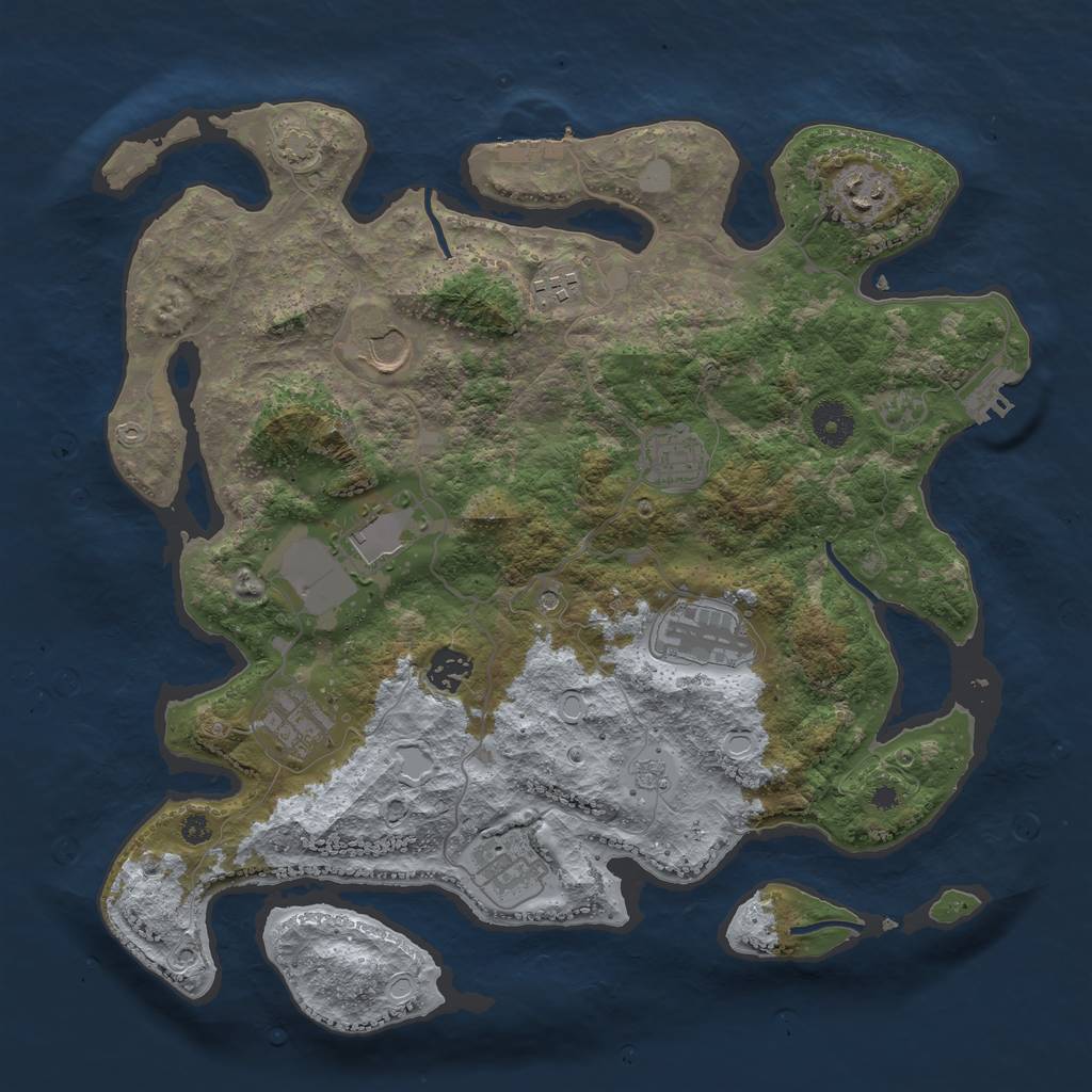 Rust Map: Procedural Map, Size: 3750, Seed: 78456, 17 Monuments