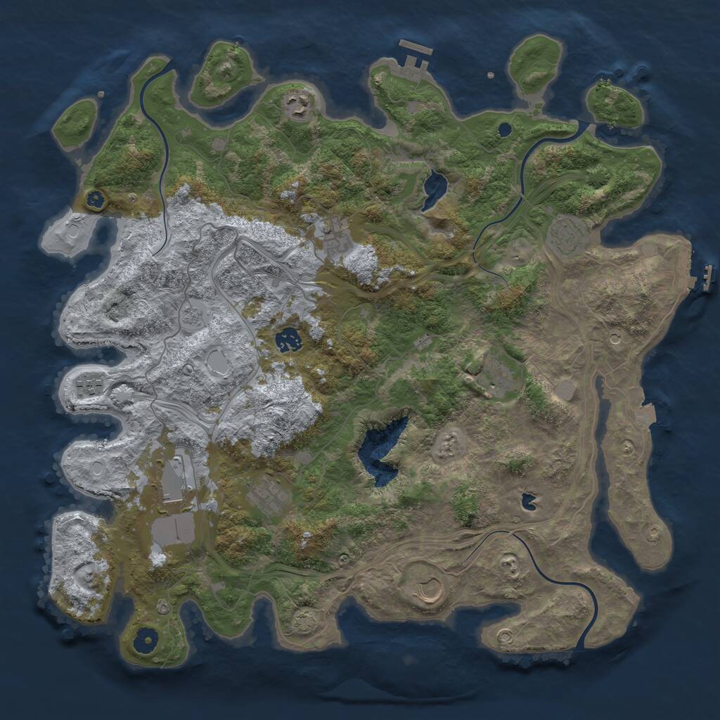 Rust Map: Procedural Map, Size: 4250, Seed: 4256, 15 Monuments