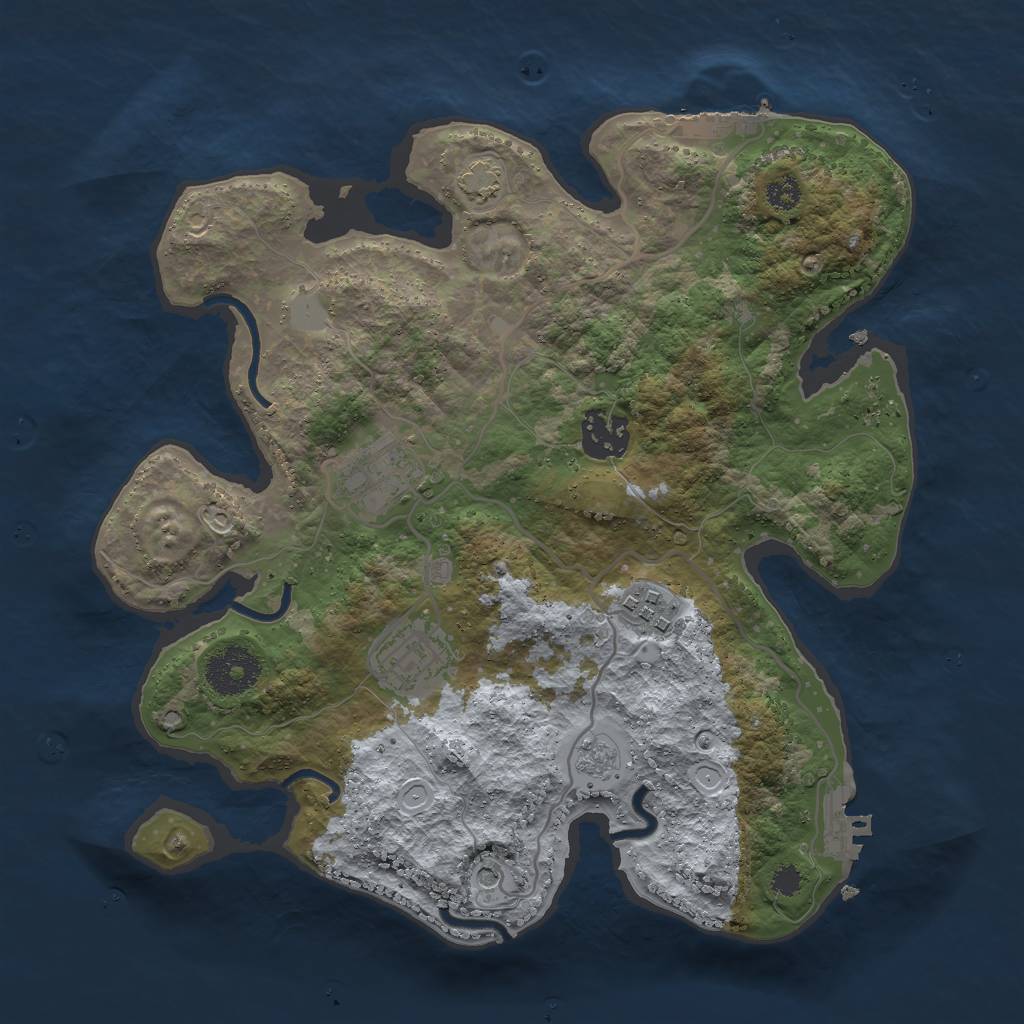 Rust Map: Procedural Map, Size: 3000, Seed: 26612, 12 Monuments