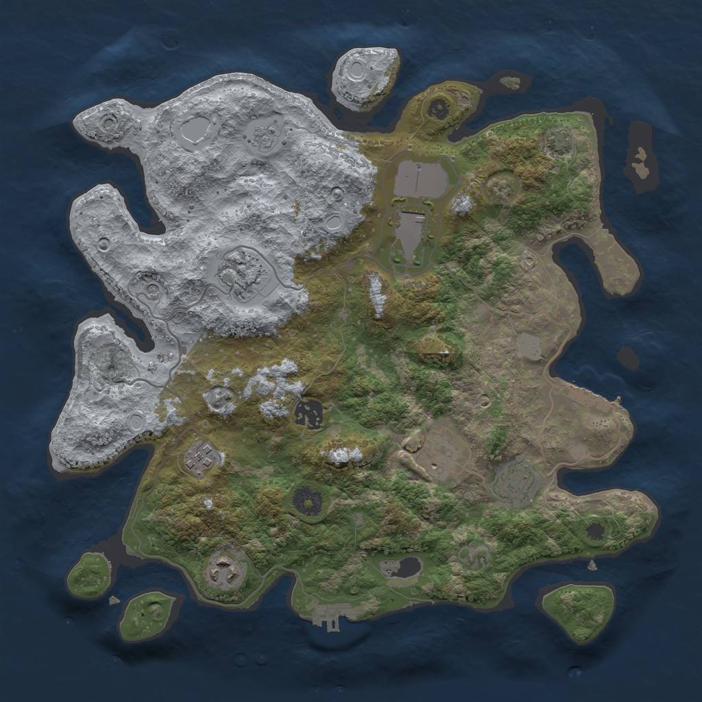 Rust Map: Procedural Map, Size: 3500, Seed: 1593953727, 15 Monuments