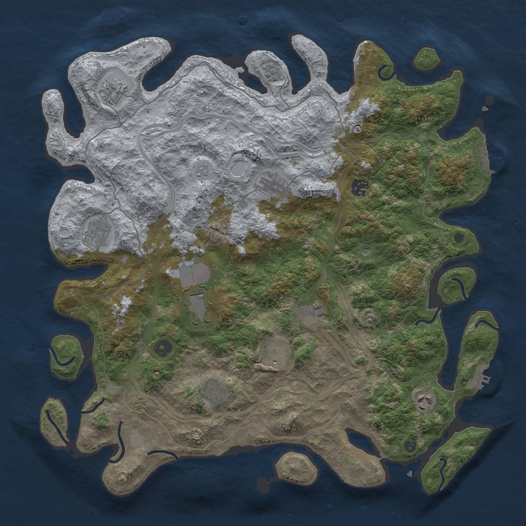 Rust Map: Procedural Map, Size: 4500, Seed: 1514559611, 17 Monuments