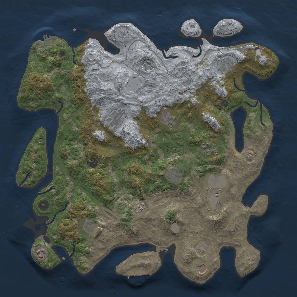Rust Map: Procedural Map, Size: 4250, Seed: 4545611, 18 Monuments
