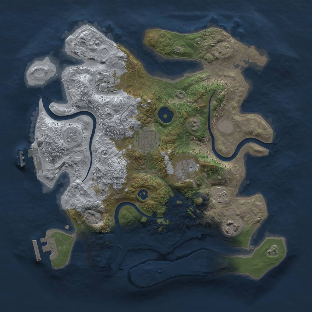 Rust Map: Procedural Map, Size: 3000, Seed: 8136, 11 Monuments