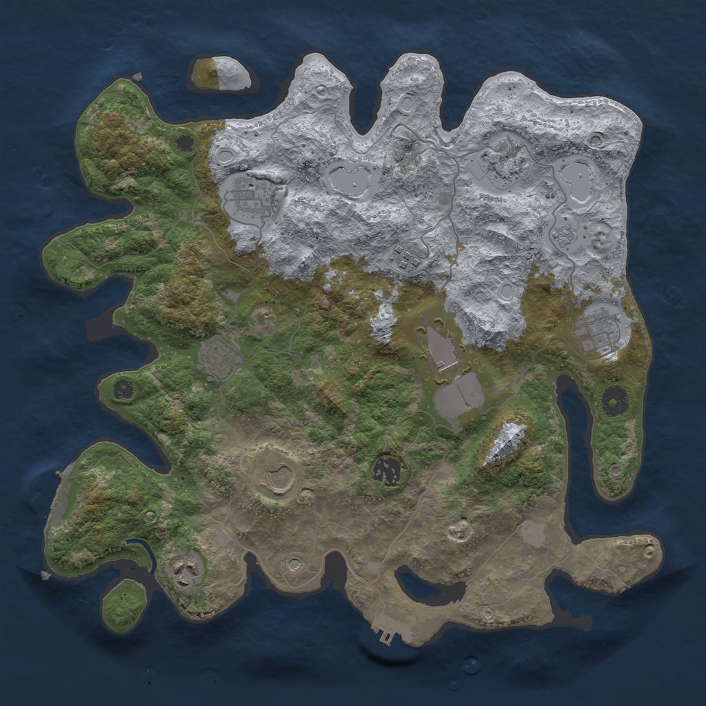 Rust Map: Procedural Map, Size: 3700, Seed: 397645943, 16 Monuments