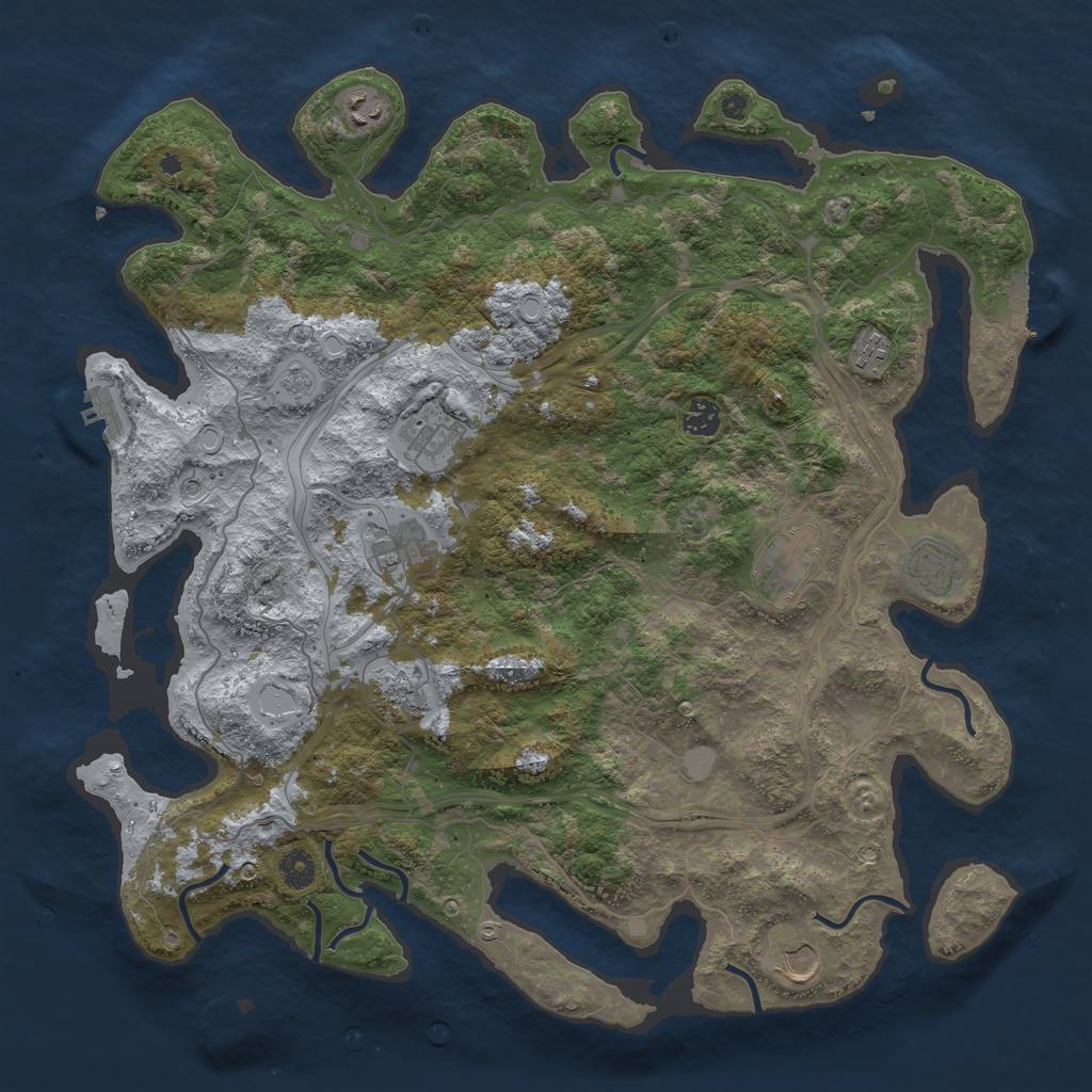 Rust Map: Procedural Map, Size: 4300, Seed: 170025283, 16 Monuments