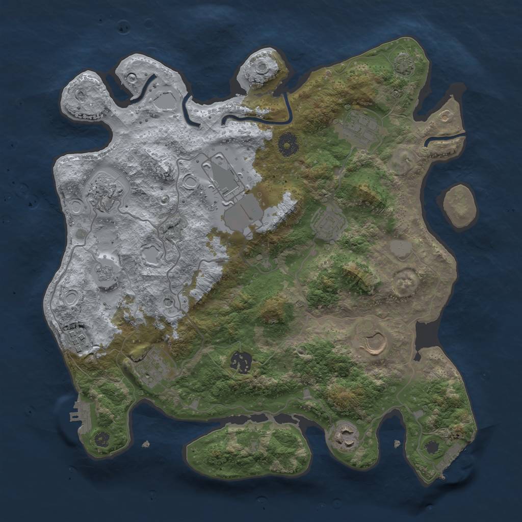 Rust Map: Procedural Map, Size: 3500, Seed: 622, 17 Monuments