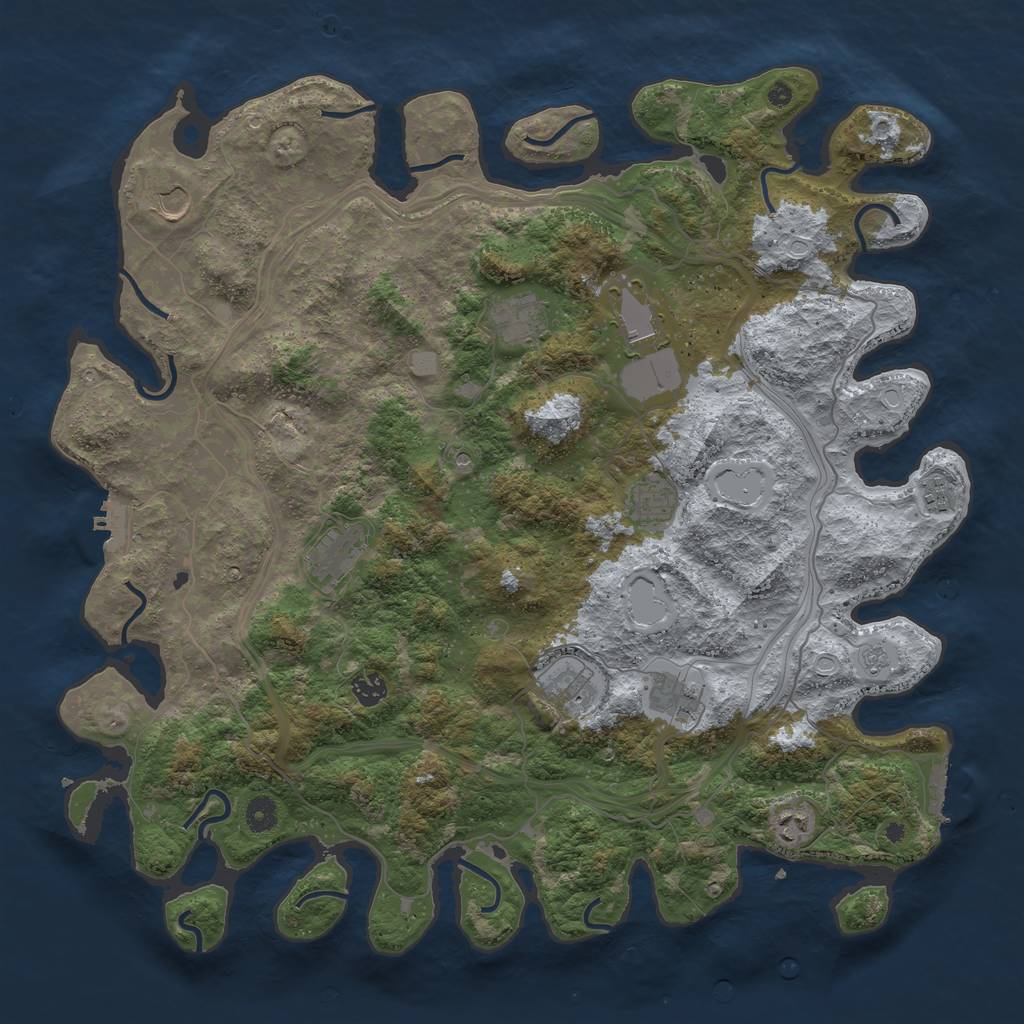 Rust Map: Procedural Map, Size: 4500, Seed: 1788791273, 17 Monuments