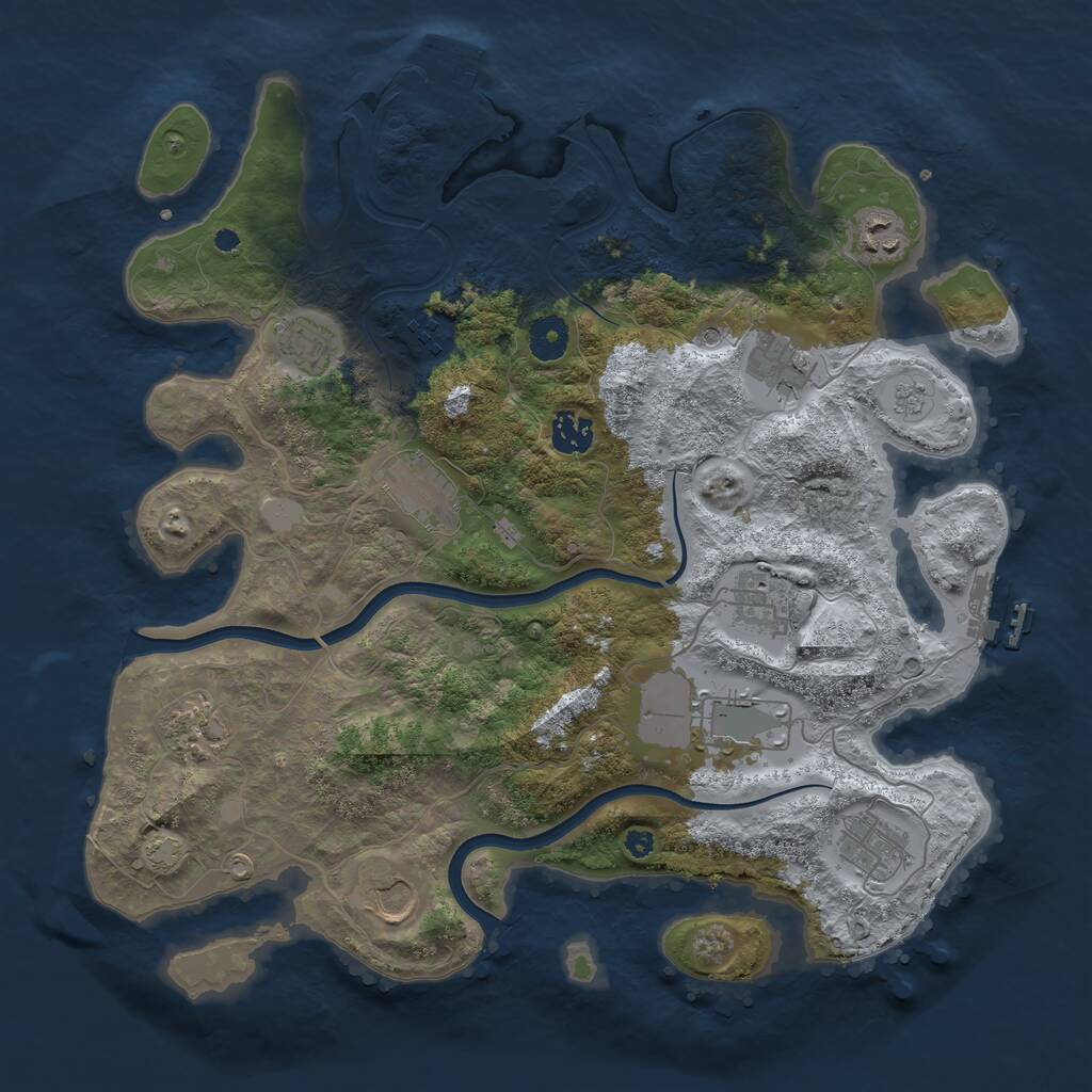 Rust Map: Procedural Map, Size: 3800, Seed: 790873, 17 Monuments