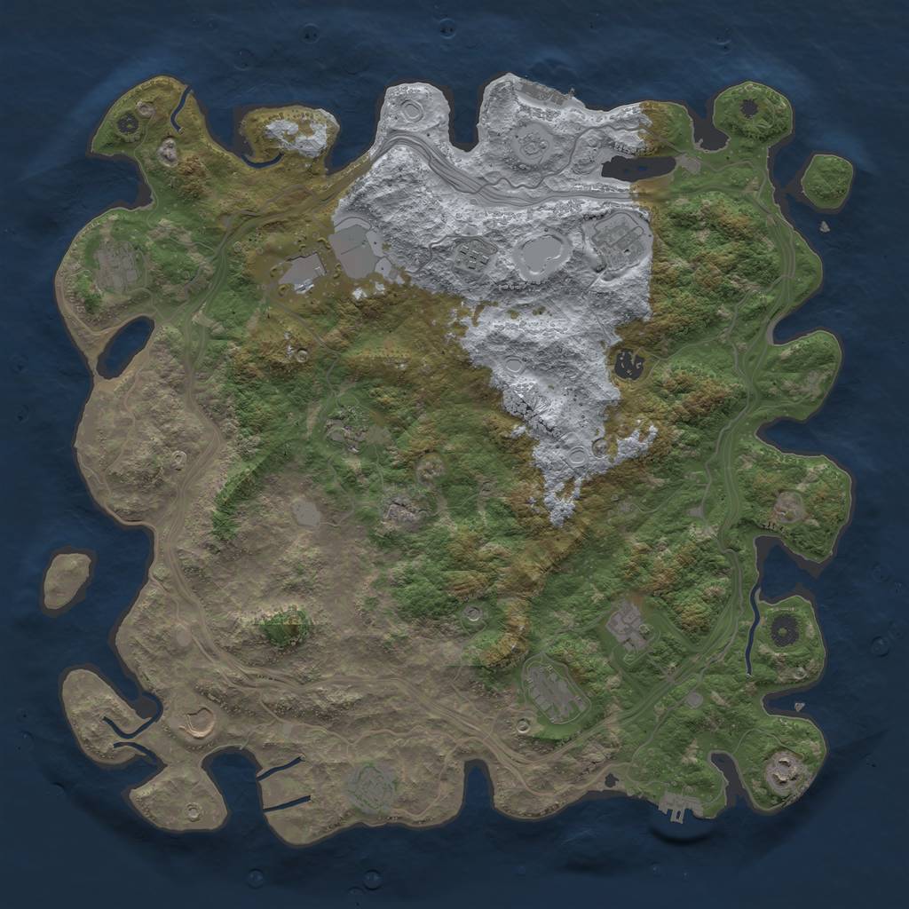 Rust Map: Procedural Map, Size: 4500, Seed: 1881218364, 18 Monuments