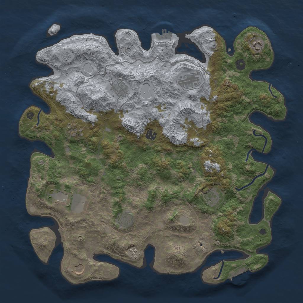 Rust Map: Procedural Map, Size: 4200, Seed: 5123131, 17 Monuments