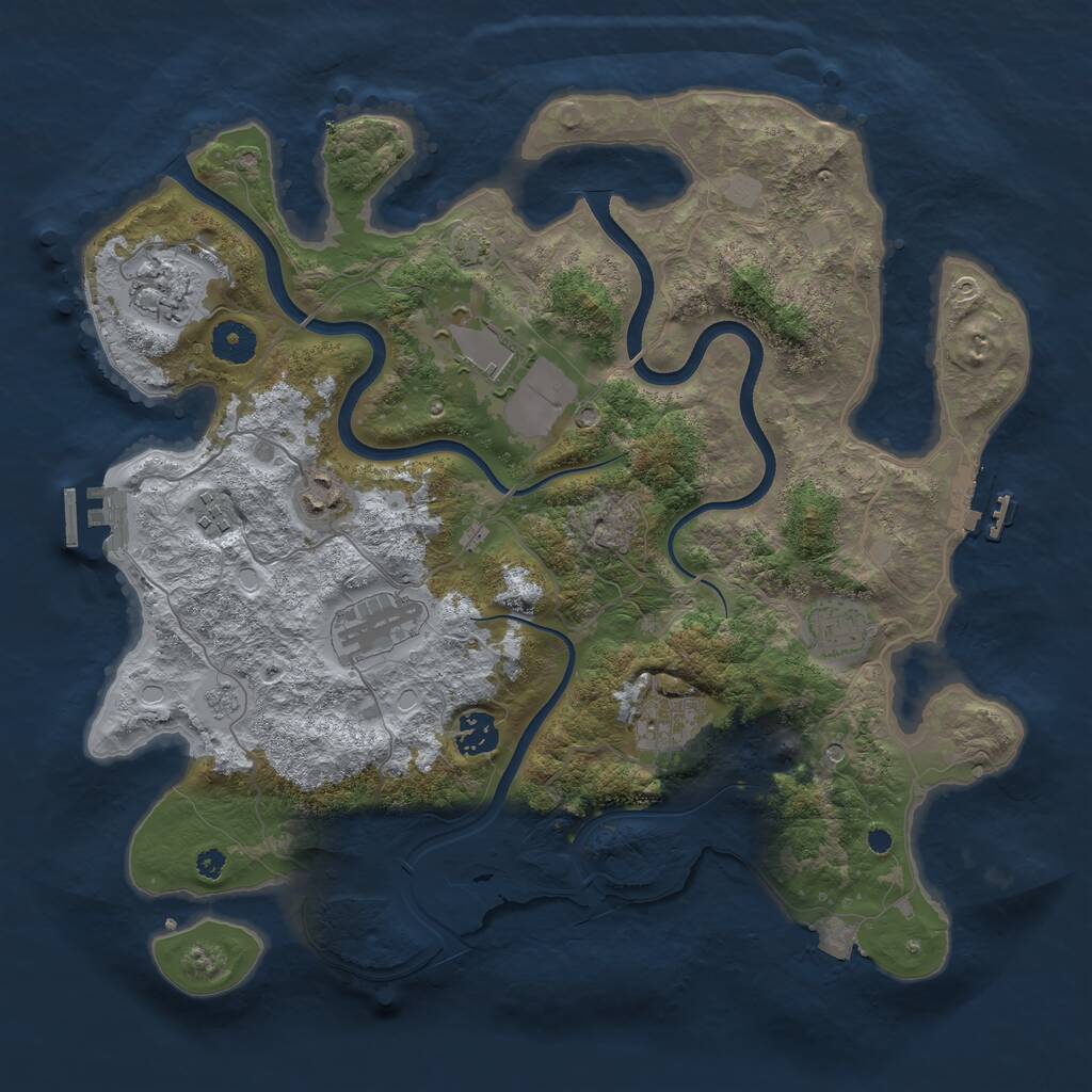 Rust Map: Procedural Map, Size: 3750, Seed: 51, 14 Monuments