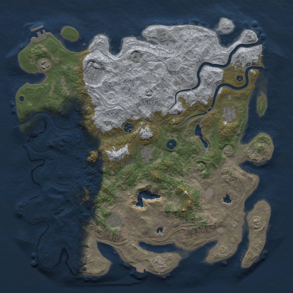 Rust Map: Procedural Map, Size: 4500, Seed: 7896532, 13 Monuments