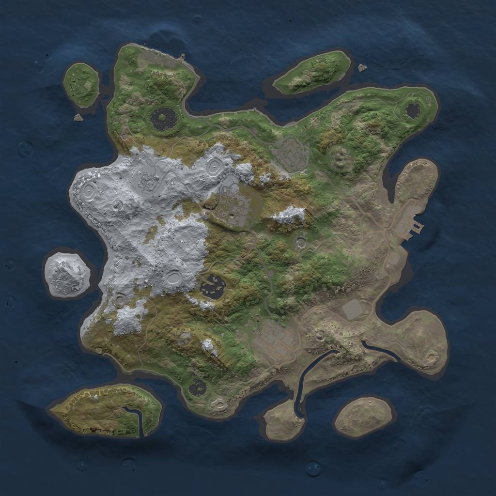 Rust Map: Procedural Map, Size: 3000, Seed: 847424854, 11 Monuments