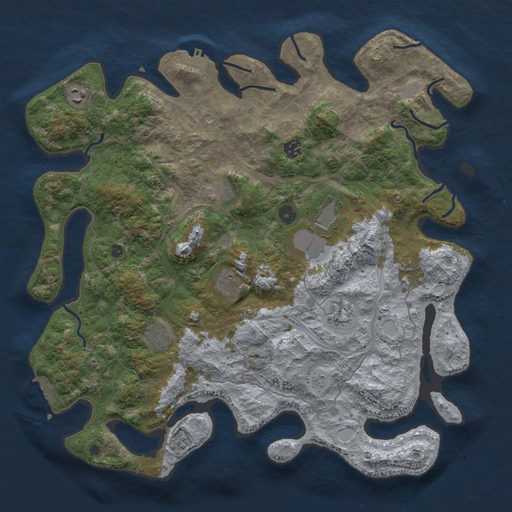 Rust Map: Procedural Map, Size: 4250, Seed: 994882778, 15 Monuments