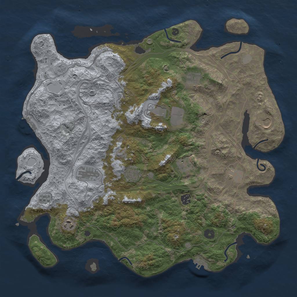 Rust Map: Procedural Map, Size: 4250, Seed: 202157109, 18 Monuments