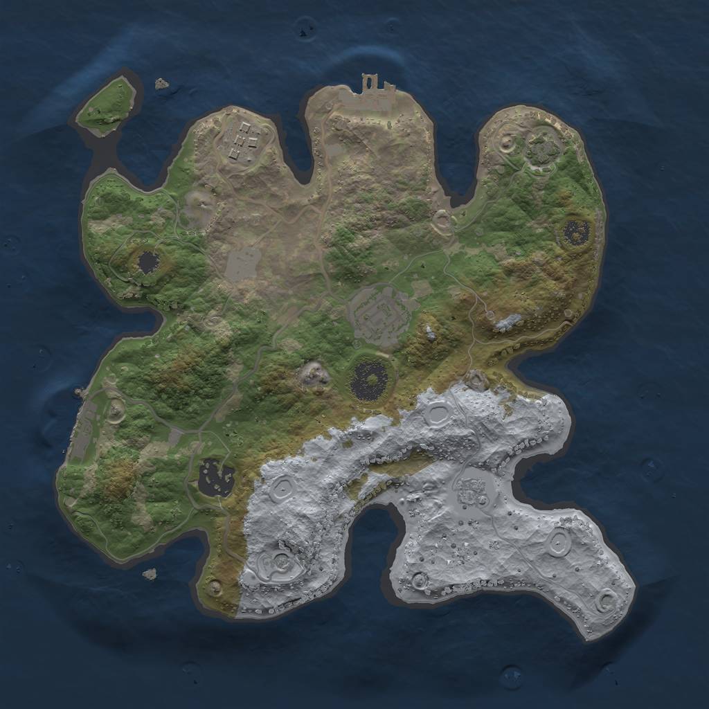 Rust Map: Procedural Map, Size: 2750, Seed: 1227832305, 11 Monuments