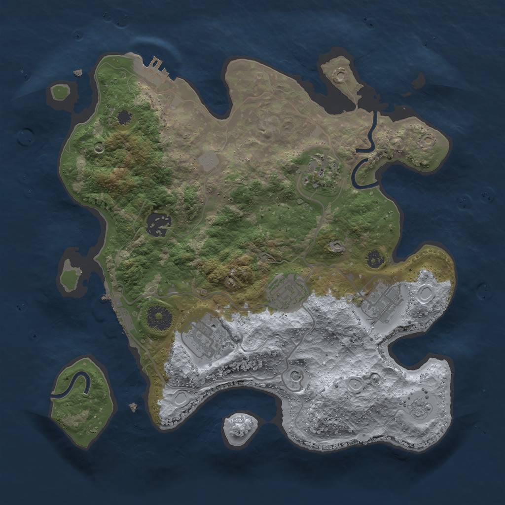 Rust Map: Procedural Map, Size: 3000, Seed: 96321359, 12 Monuments