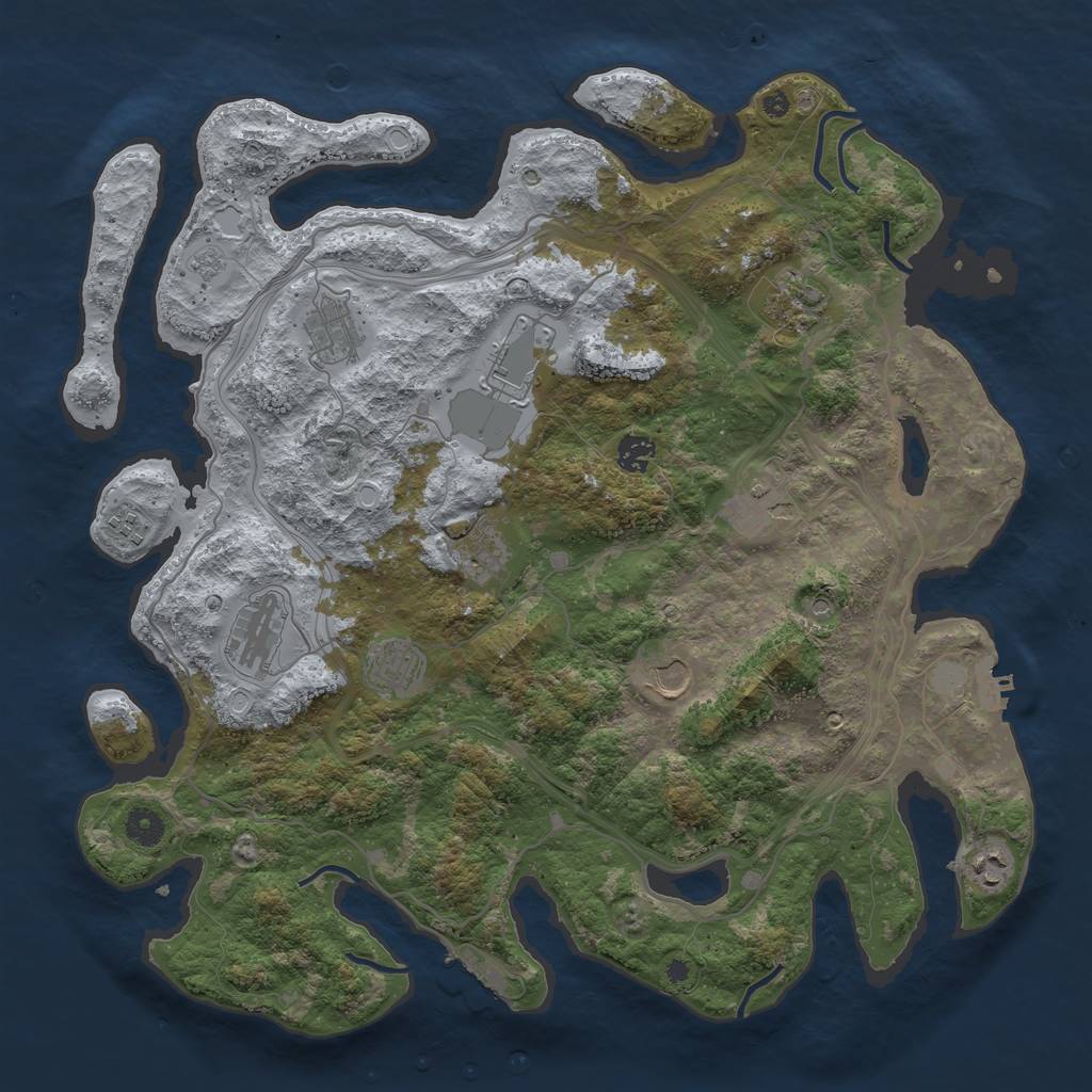 Rust Map: Procedural Map, Size: 4250, Seed: 123784255, 18 Monuments