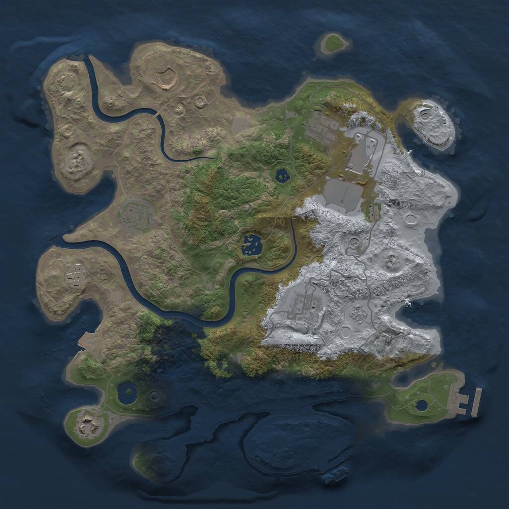 Rust Map: Procedural Map, Size: 3500, Seed: 2015040370, 14 Monuments