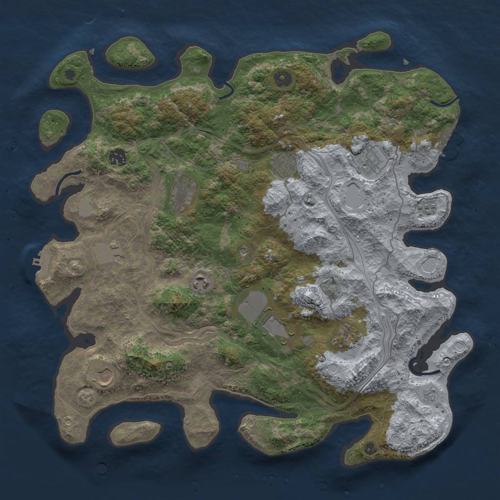 Rust Map: Procedural Map, Size: 4250, Seed: 2010131394, 17 Monuments