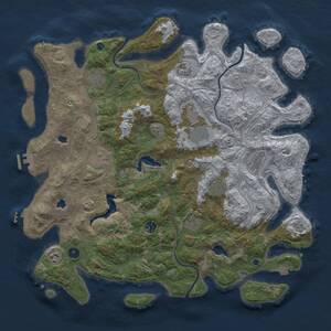 Thumbnail Rust Map: Procedural Map, Size: 4500, Seed: 206071458, 16 Monuments