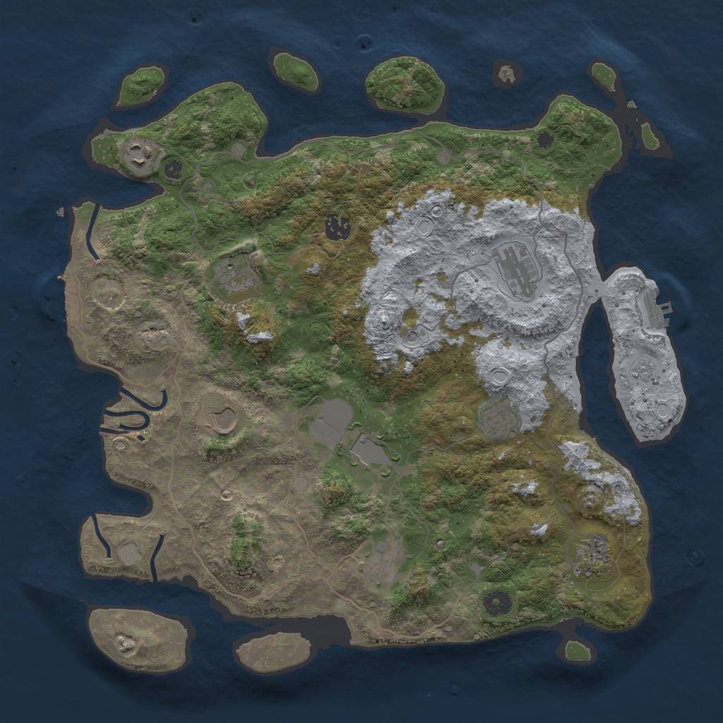 Rust Map: Procedural Map, Size: 4000, Seed: 1624482992, 16 Monuments