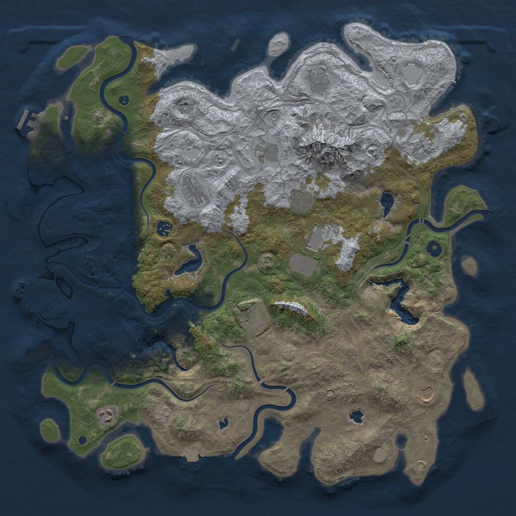 Rust Map: Procedural Map, Size: 5000, Seed: 796901062, 17 Monuments
