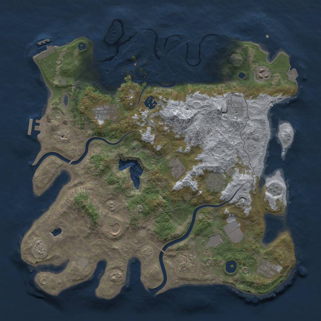 Rust Map: Procedural Map, Size: 4000, Seed: 968567322, 17 Monuments