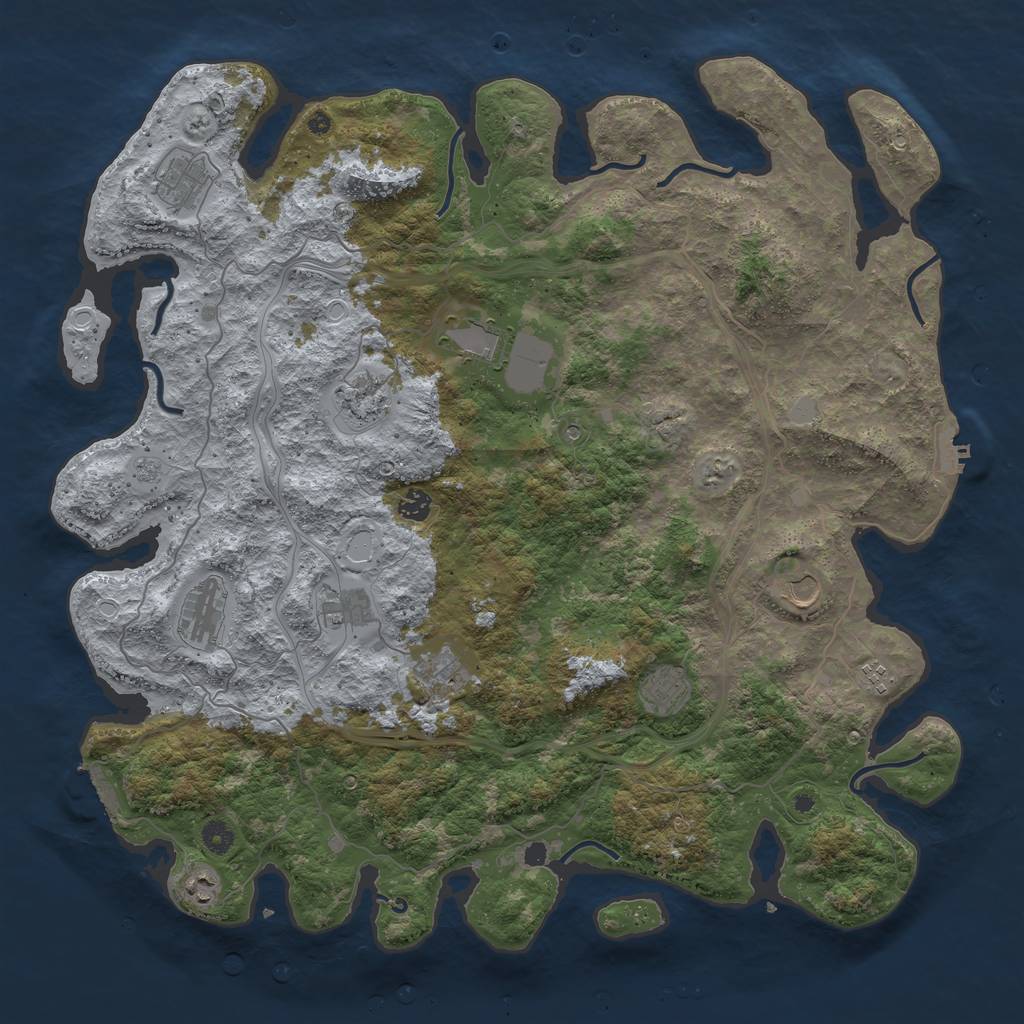 Rust Map: Procedural Map, Size: 4700, Seed: 1674780587, 18 Monuments