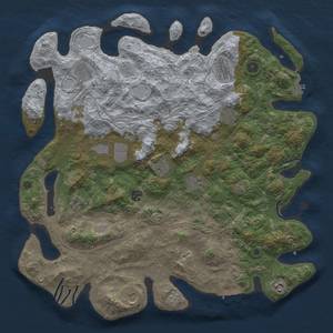 Thumbnail Rust Map: Procedural Map, Size: 4500, Seed: 386140, 18 Monuments