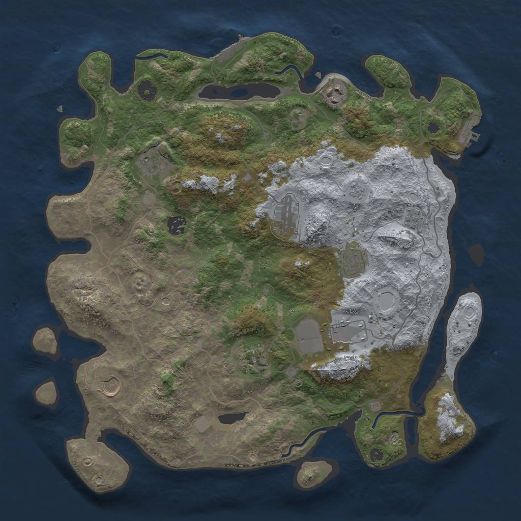 Rust Map: Procedural Map, Size: 4000, Seed: 1792608629, 16 Monuments