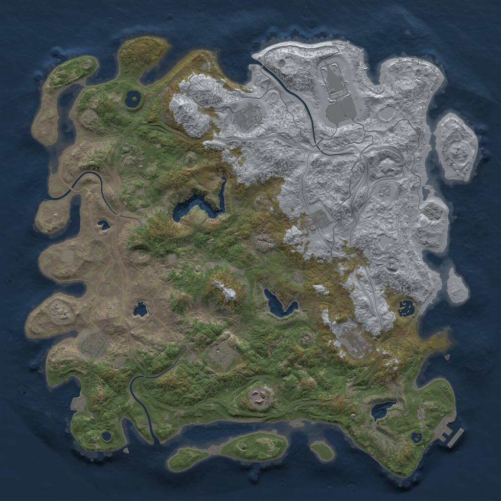 Rust Map: Procedural Map, Size: 4500, Seed: 295545111, 15 Monuments