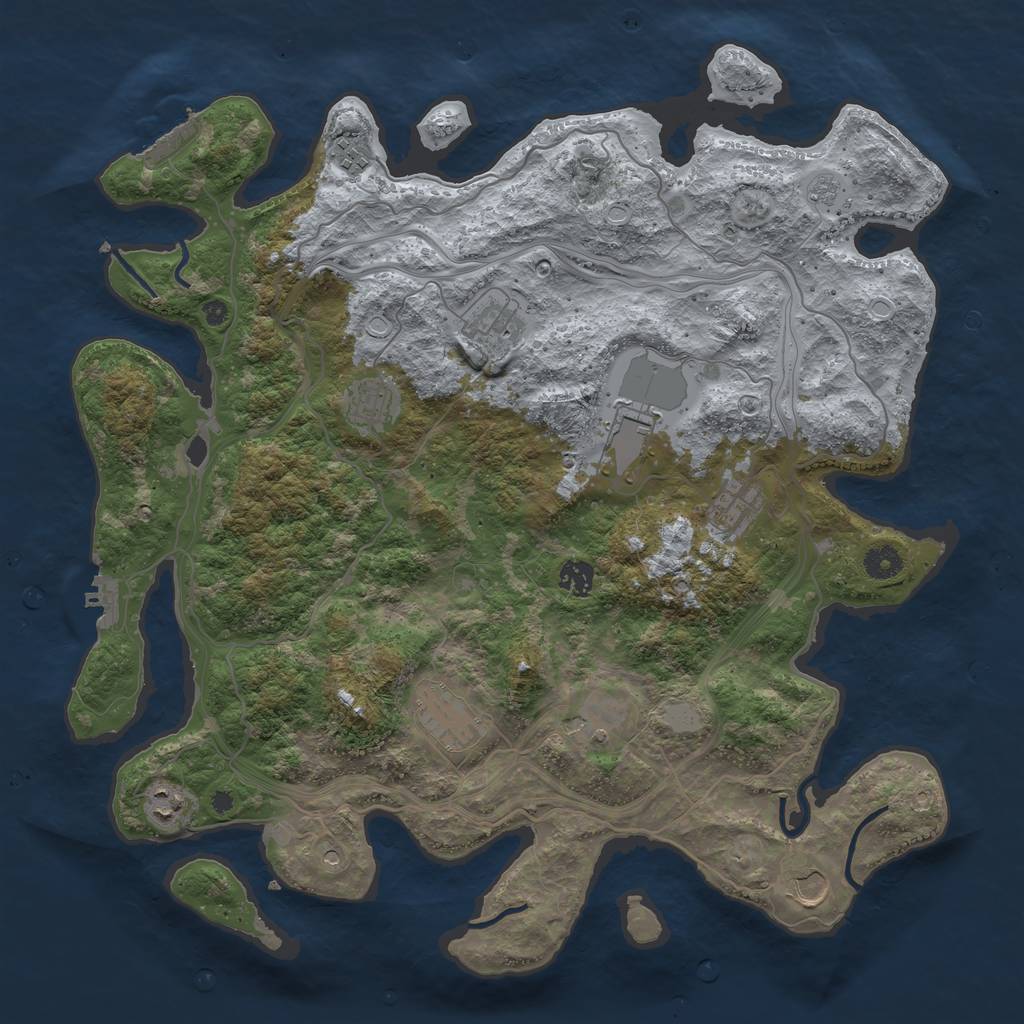 Rust Map: Procedural Map, Size: 4250, Seed: 609098869, 17 Monuments