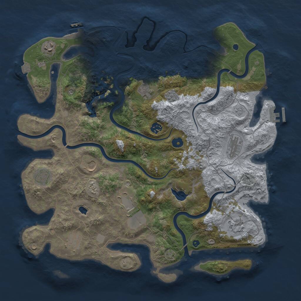 Rust Map: Procedural Map, Size: 4200, Seed: 168, 16 Monuments