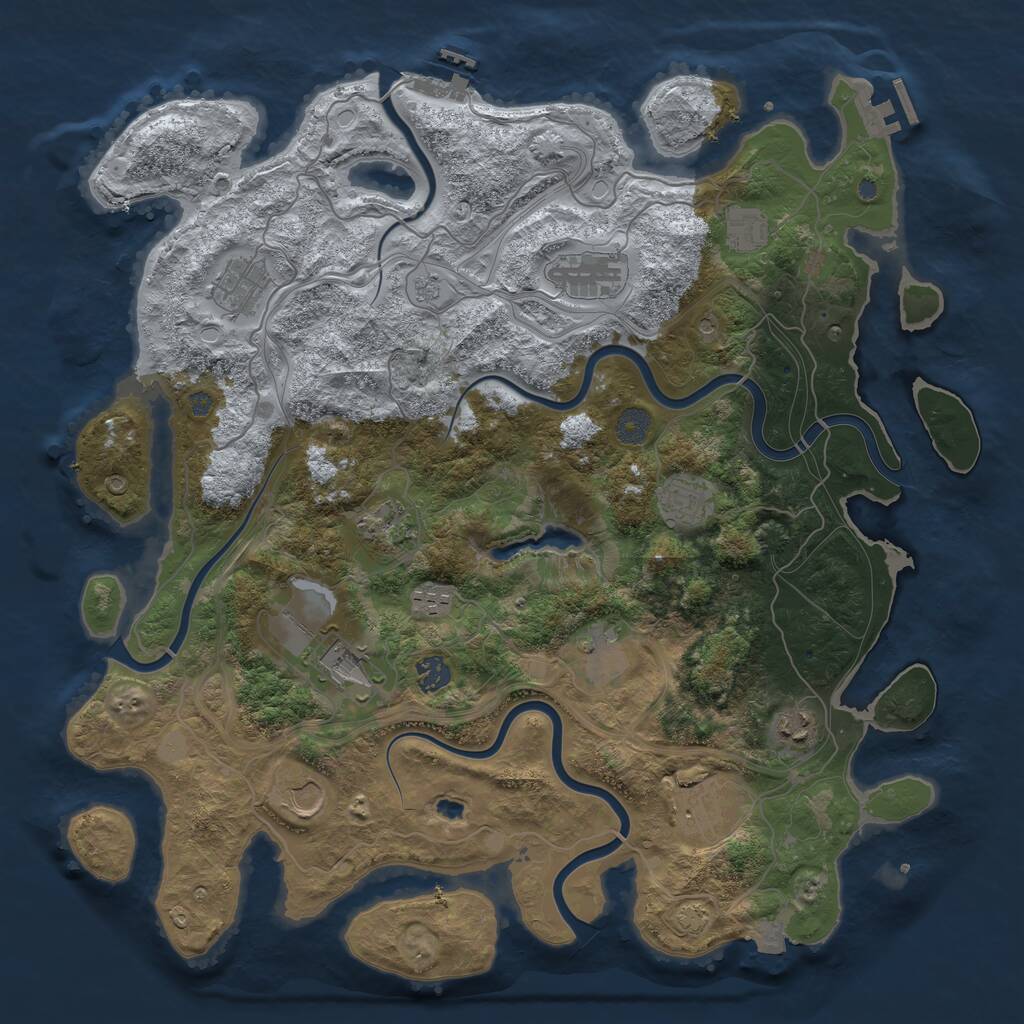 Rust Map: Procedural Map, Size: 4250, Seed: 9648543, 19 Monuments