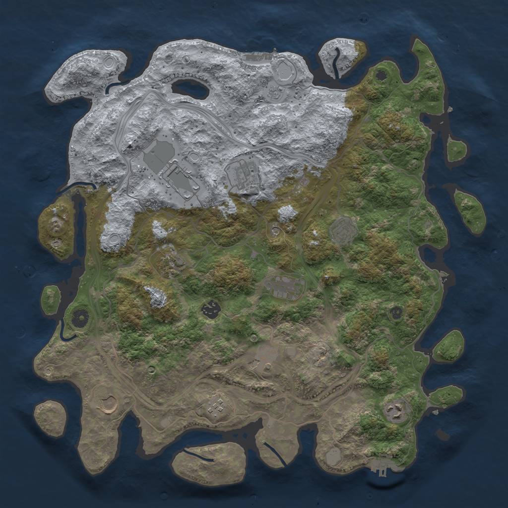 Rust Map: Procedural Map, Size: 4250, Seed: 9648543, 17 Monuments