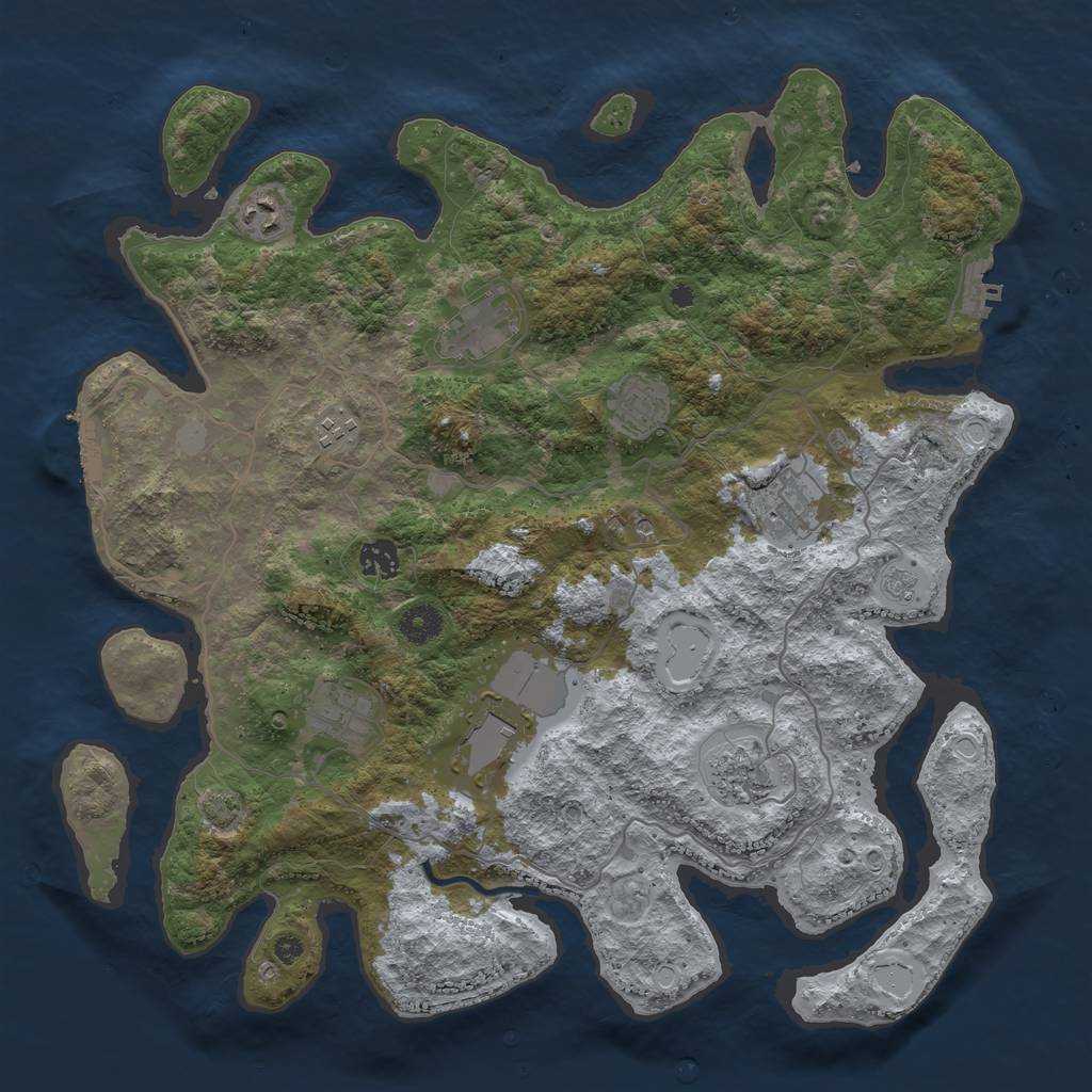 Rust Map: Procedural Map, Size: 4000, Seed: 1495003704, 17 Monuments