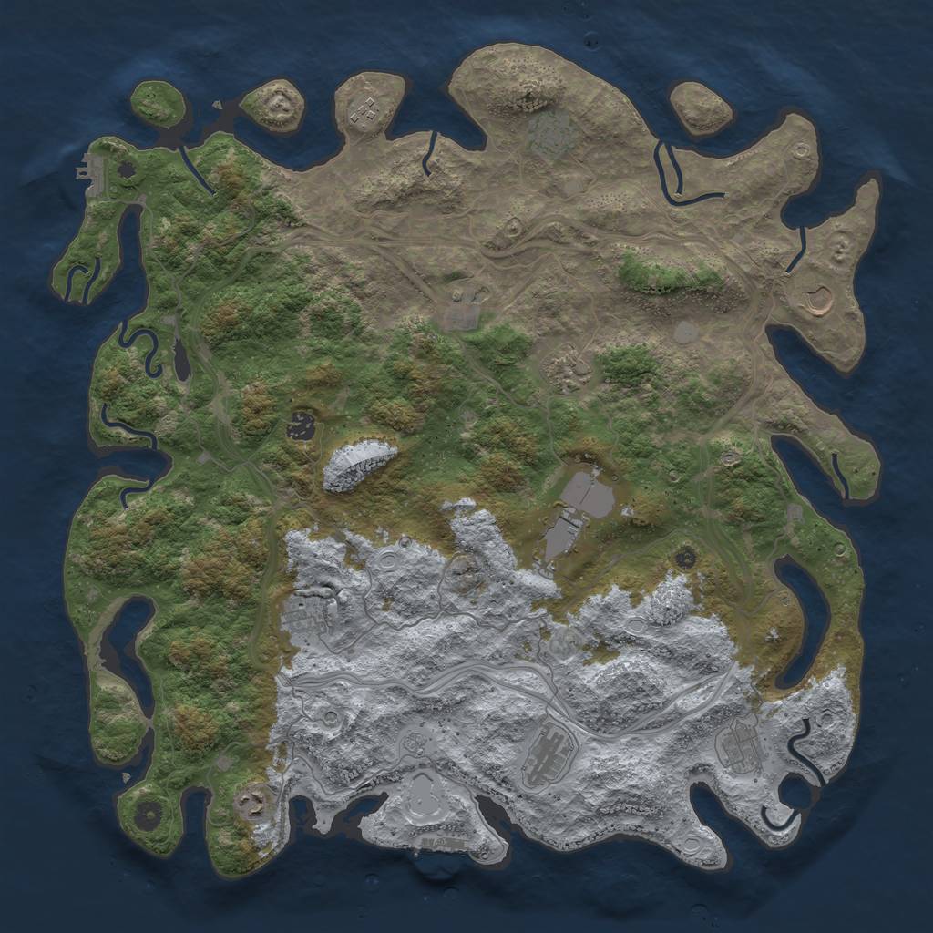 Rust Map: Procedural Map, Size: 4750, Seed: 4585487, 18 Monuments