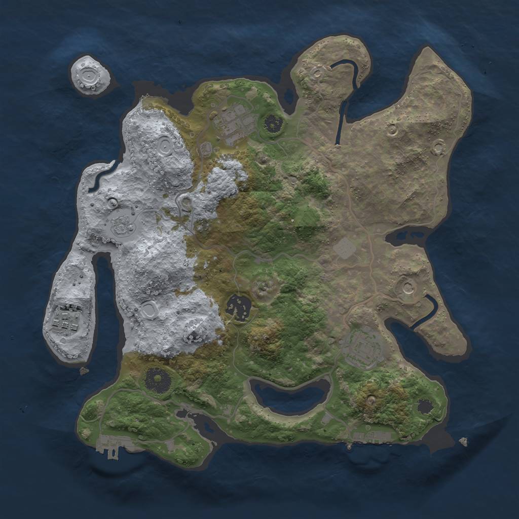 Rust Map: Procedural Map, Size: 3000, Seed: 8448, 11 Monuments