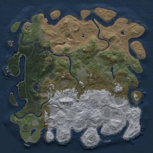 Thumbnail Rust Map: Procedural Map, Size: 4500, Seed: 1999215828, 19 Monuments