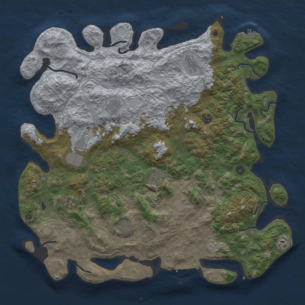 Rust Map: Procedural Map, Size: 4800, Seed: 542023, 17 Monuments