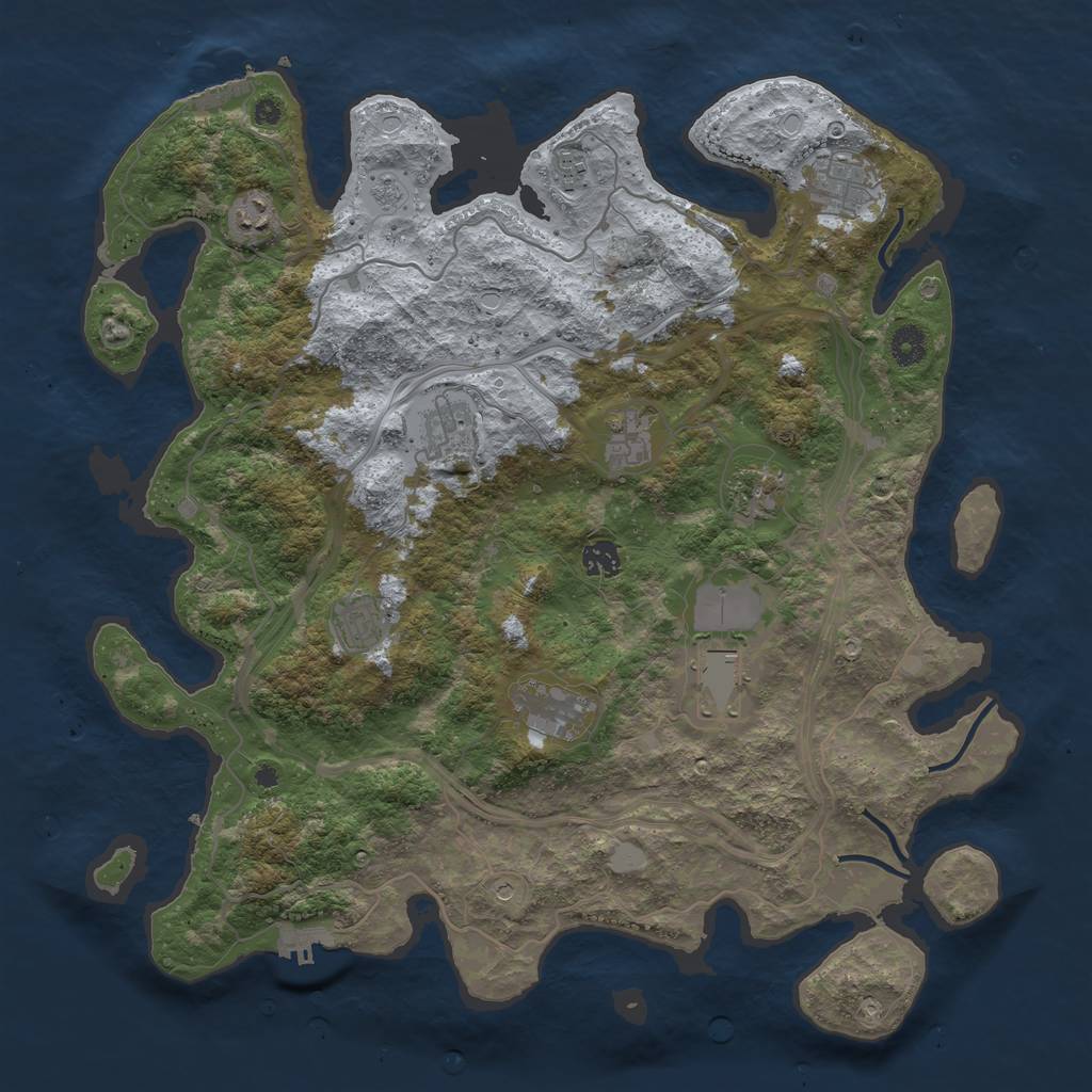 Rust Map: Procedural Map, Size: 4250, Seed: 1686566393, 17 Monuments