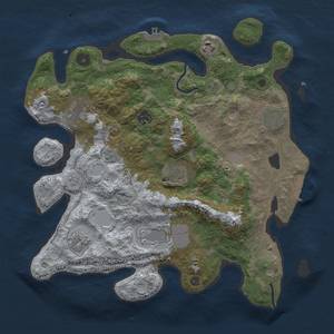 Thumbnail Rust Map: Procedural Map, Size: 3600, Seed: 58493939, 15 Monuments