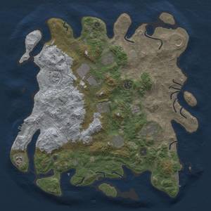 Thumbnail Rust Map: Procedural Map, Size: 4000, Seed: 791123361, 17 Monuments