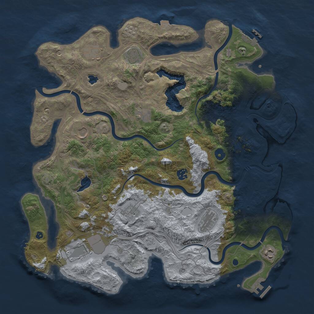 Rust Map: Procedural Map, Size: 4250, Seed: 181470166, 16 Monuments