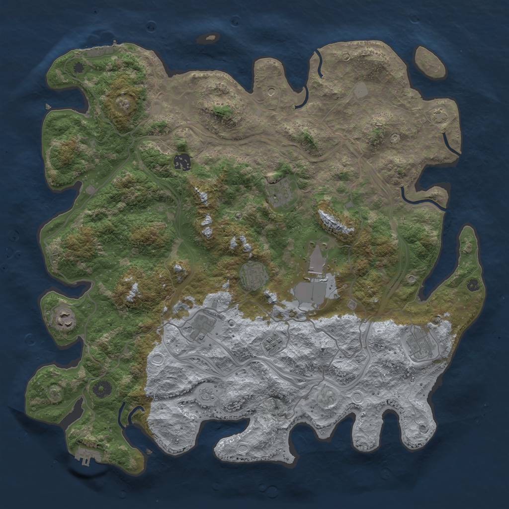 Rust Map: Procedural Map, Size: 4250, Seed: 148093299, 16 Monuments
