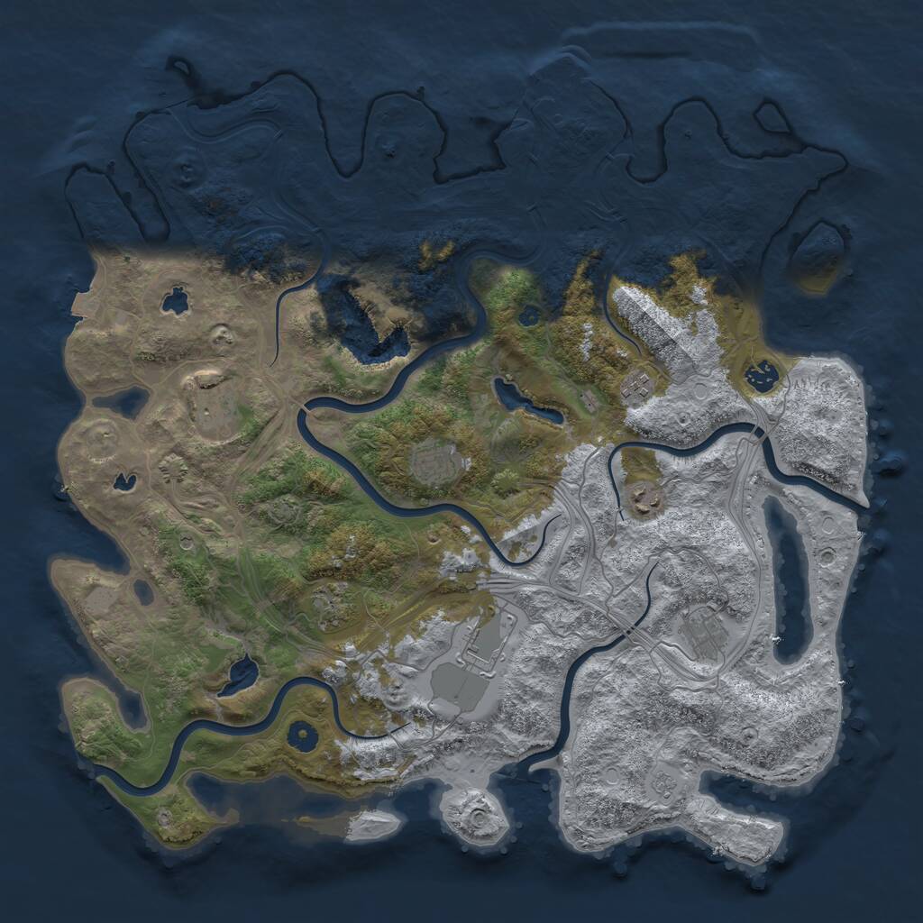 Rust Map: Procedural Map, Size: 4500, Seed: 2089358636, 13 Monuments